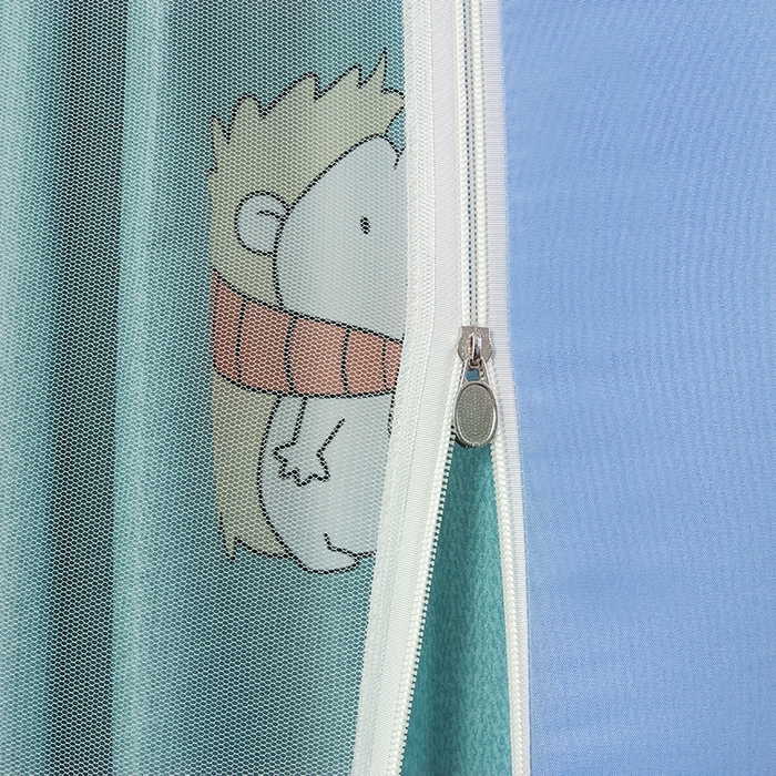 91家纺网 家纺一手货源 找家纺 显高蚊帐 2025春夏新款U门花边款坐床遮光防尘床帘式蚊帐 森林乐园-花边款