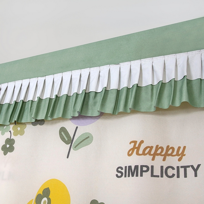 91家纺网 家纺一手货源 找家纺 显高蚊帐 2025春夏新款U门花边款坐床遮光防尘床帘式蚊帐 柿柿如意-花边款