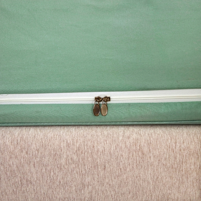 91家纺网 家纺一手货源 找家纺 显高蚊帐 2025春夏新款U门花边款坐床遮光防尘床帘式蚊帐 柿柿如意-花边款