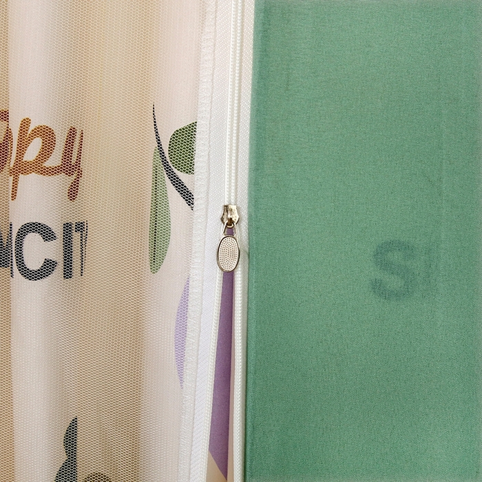 91家纺网 家纺一手货源 找家纺 显高蚊帐 2025春夏新款U门花边款坐床遮光防尘床帘式蚊帐 柿柿如意-花边款