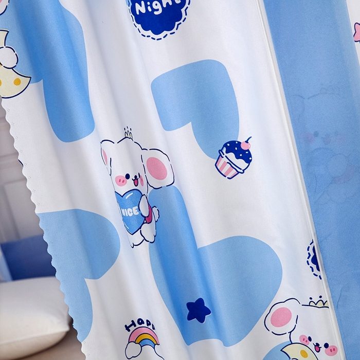 91家纺网 家纺一手货源 找家纺 显高蚊帐 2025春夏新款U门花边款坐床遮光防尘床帘式蚊帐 甜心小狗-花边款