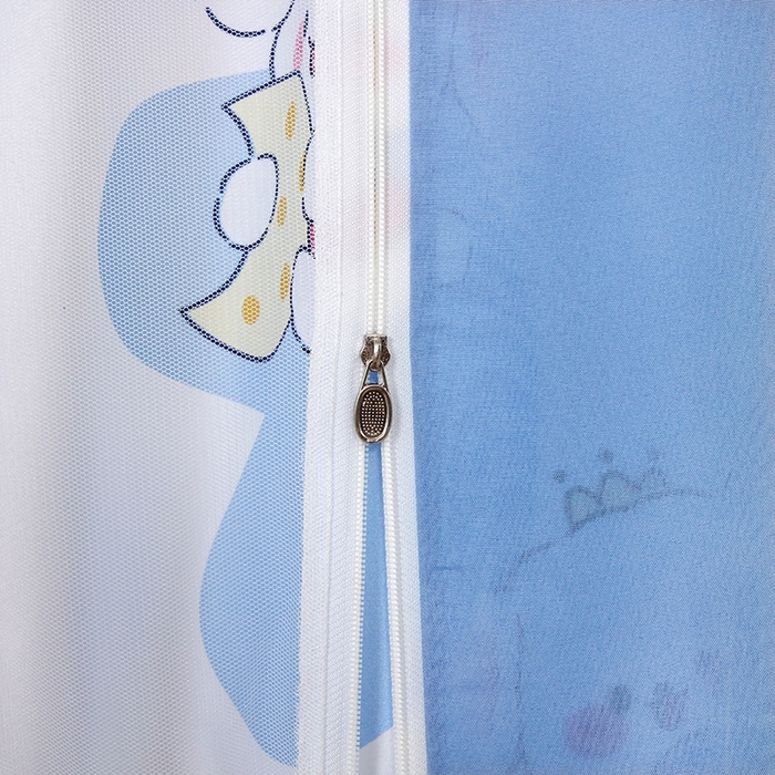 91家纺网 家纺一手货源 找家纺 显高蚊帐 2025春夏新款U门花边款坐床遮光防尘床帘式蚊帐 甜心小狗-花边款