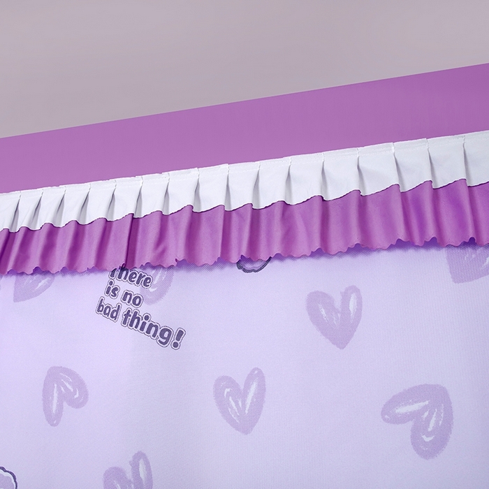 91家纺网 家纺一手货源 找家纺 显高蚊帐 2025春夏新款U门花边款坐床遮光防尘床帘式蚊帐 兔公主-花边款