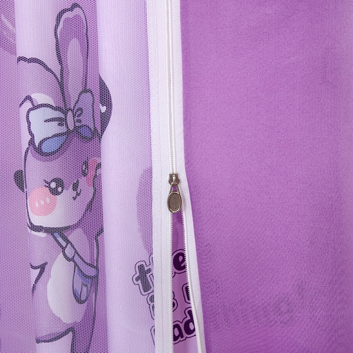 91家纺网 家纺一手货源 找家纺 显高蚊帐 2025春夏新款U门花边款坐床遮光防尘床帘式蚊帐 兔公主-花边款