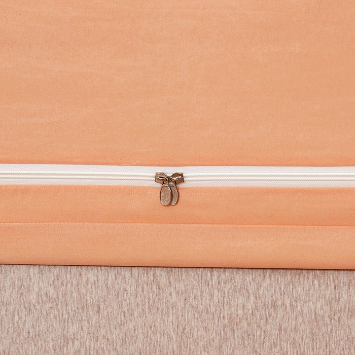 91家纺网 家纺一手货源 找家纺 显高蚊帐 2025春夏新款U门花边款坐床遮光防尘床帘式蚊帐 心想柿橙-花边款