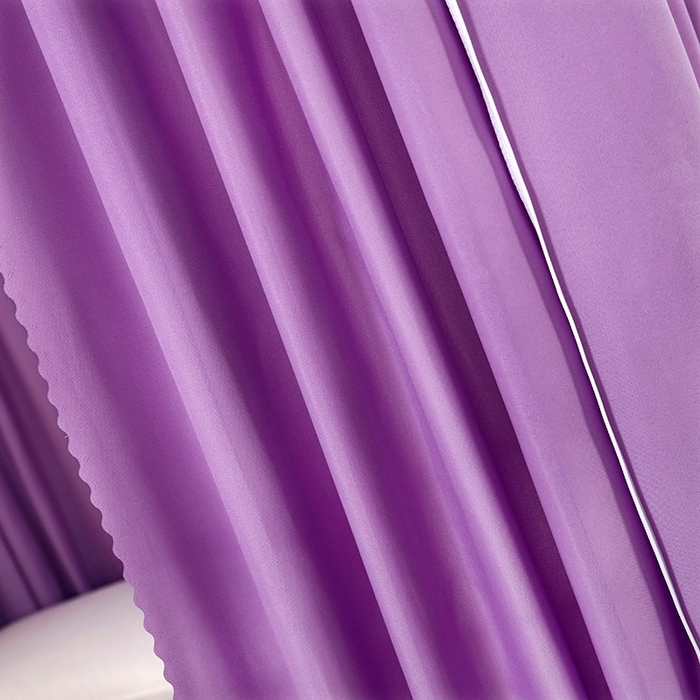 91家纺网 家纺一手货源 找家纺 显高蚊帐 2025春夏新款U门花边款坐床遮光防尘床帘式蚊帐 优雅紫-花边款