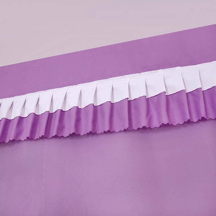 91家纺网 家纺一手货源 找家纺 显高蚊帐 2025春夏新款U门花边款坐床遮光防尘床帘式蚊帐 优雅紫-花边款