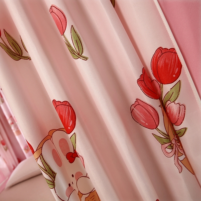 91家纺网 家纺一手货源 找家纺 显高蚊帐 2025春夏新款U门花边款坐床遮光防尘床帘式蚊帐 郁金香-花边款