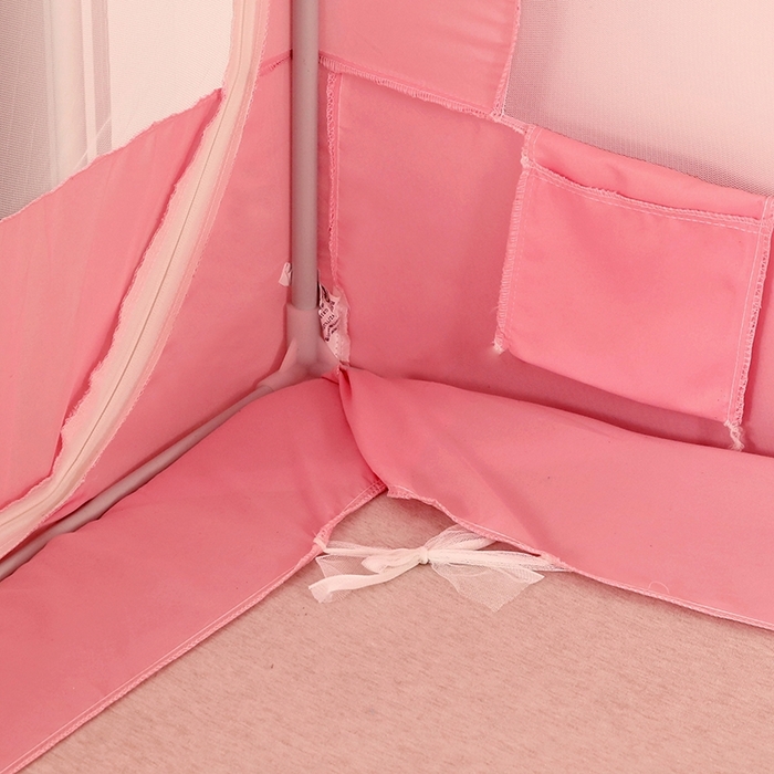 91家纺网 家纺一手货源 找家纺 显高蚊帐 2025春夏新款U门花边款坐床遮光防尘床帘式蚊帐 郁金香-花边款