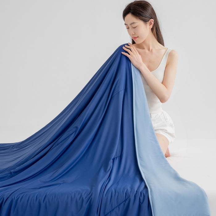 91家纺网 家纺一手货源 找家纺 伊梵居 2025春夏新款亚朵同款夏季被子双感深睡被夏被夏凉被pro2.0汇总 深睡蓝