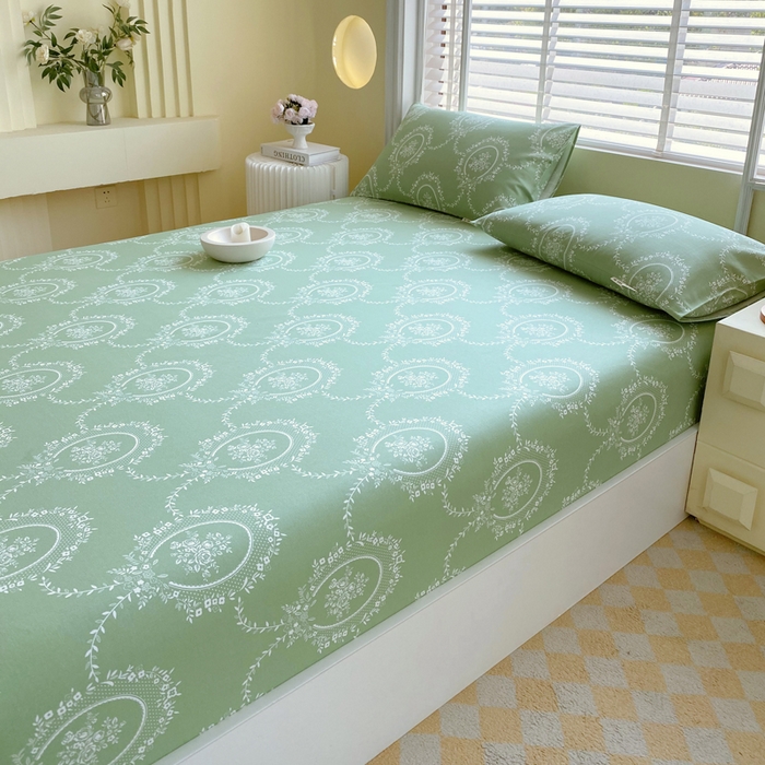 91家纺网 家纺一手货源 找家纺 金鑫汇家纺 2025新款A类全棉老粗布床单床笠 芳华