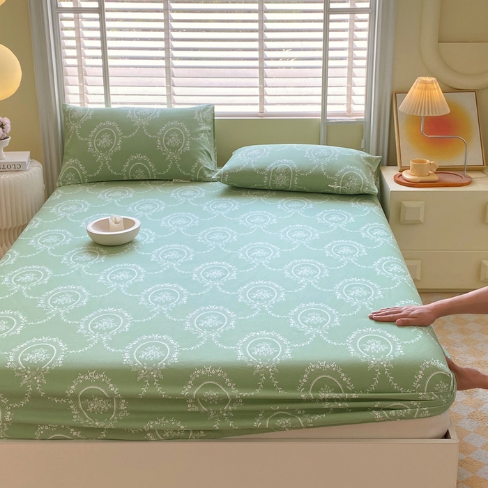 91家纺网 家纺一手货源 找家纺 金鑫汇家纺 2025新款A类全棉老粗布床单床笠 芳华