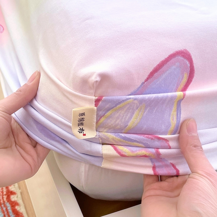 91家纺网 家纺一手货源 找家纺 金鑫汇家纺 2025新款A类全棉老粗布床单床笠 老粗布·彩蝶飞舞