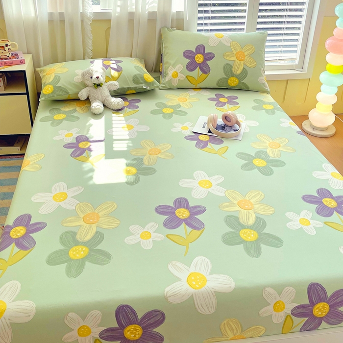 91家纺网 家纺一手货源 找家纺 金鑫汇家纺 2025新款A类全棉老粗布床单床笠 老粗布·五彩缤纷