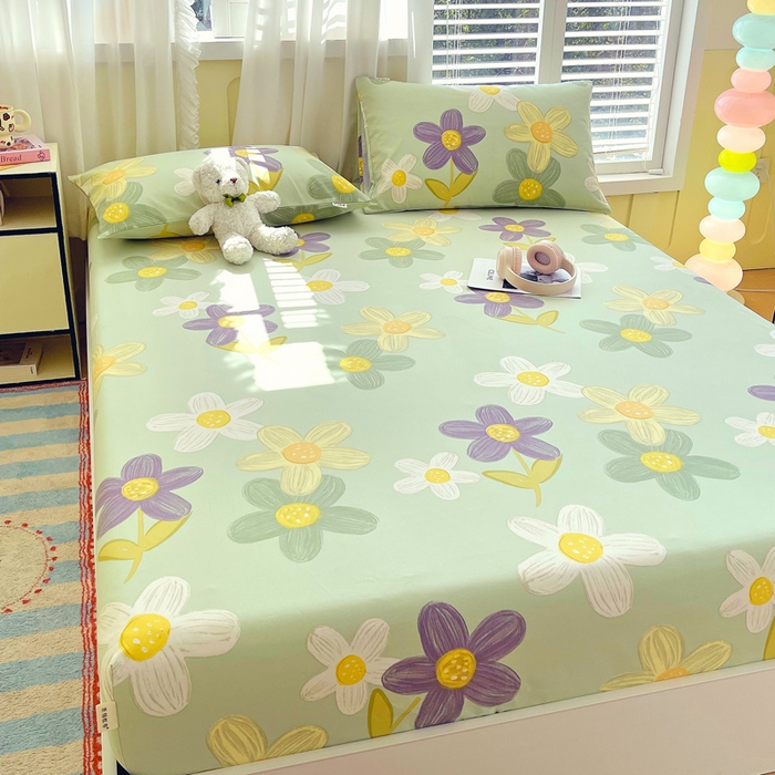 91家纺网 家纺一手货源 找家纺 金鑫汇家纺 2025新款A类全棉老粗布床单床笠 老粗布·五彩缤纷