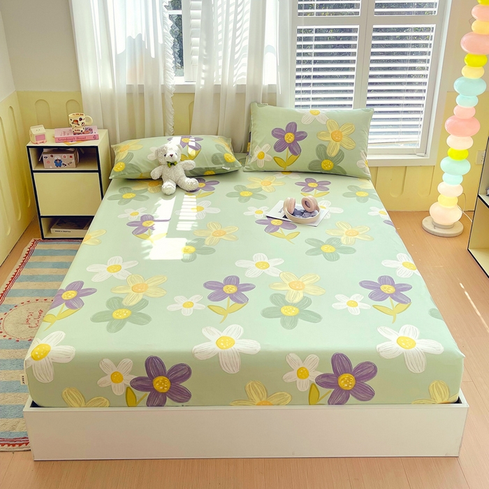 91家纺网 家纺一手货源 找家纺 金鑫汇家纺 2025新款A类全棉老粗布床单床笠 老粗布·五彩缤纷