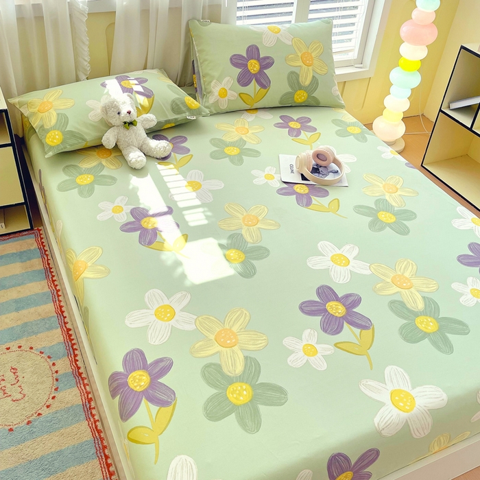 91家纺网 家纺一手货源 找家纺 金鑫汇家纺 2025新款A类全棉老粗布床单床笠 老粗布·五彩缤纷