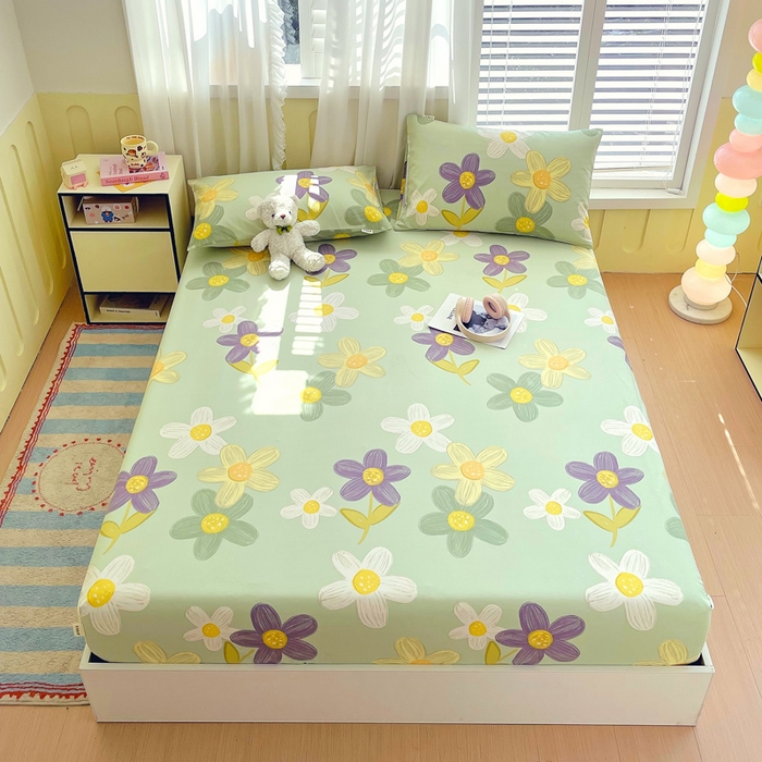 91家纺网 家纺一手货源 找家纺 金鑫汇家纺 2025新款A类全棉老粗布床单床笠 老粗布·五彩缤纷