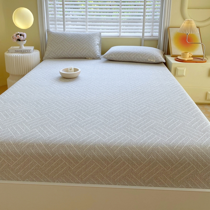 91家纺网 家纺一手货源 找家纺 金鑫汇家纺 2025新款A类全棉老粗布床单床笠 流光灰