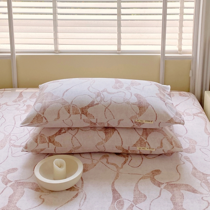 91家纺网 家纺一手货源 找家纺 金鑫汇家纺 2025新款A类全棉老粗布床单床笠 米亚红