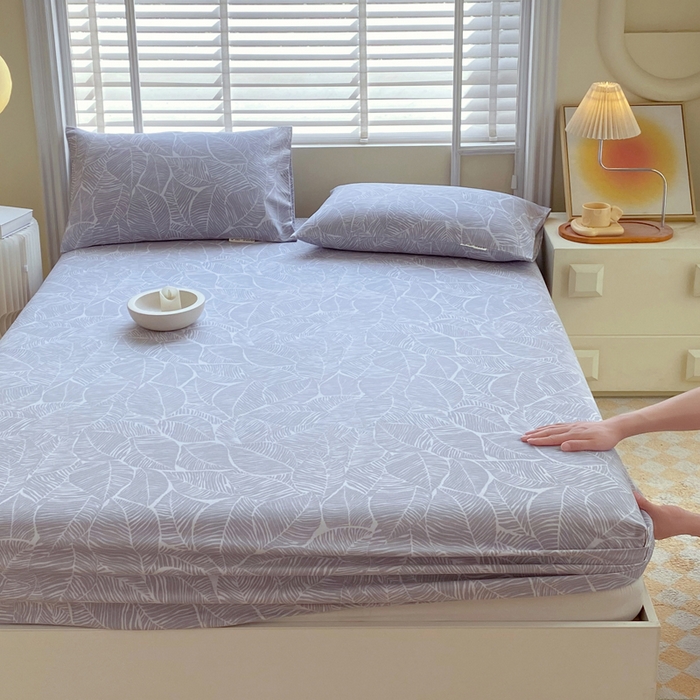 91家纺网 家纺一手货源 找家纺 金鑫汇家纺 2025新款A类全棉老粗布床单床笠 千叶