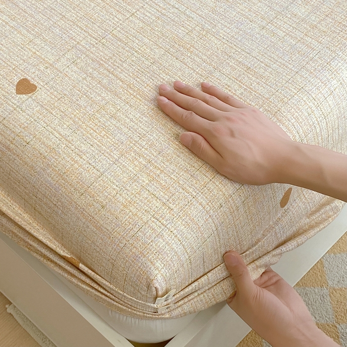 91家纺网 家纺一手货源 找家纺 金鑫汇家纺 2025新款A类全棉老粗布床单床笠 心之恋