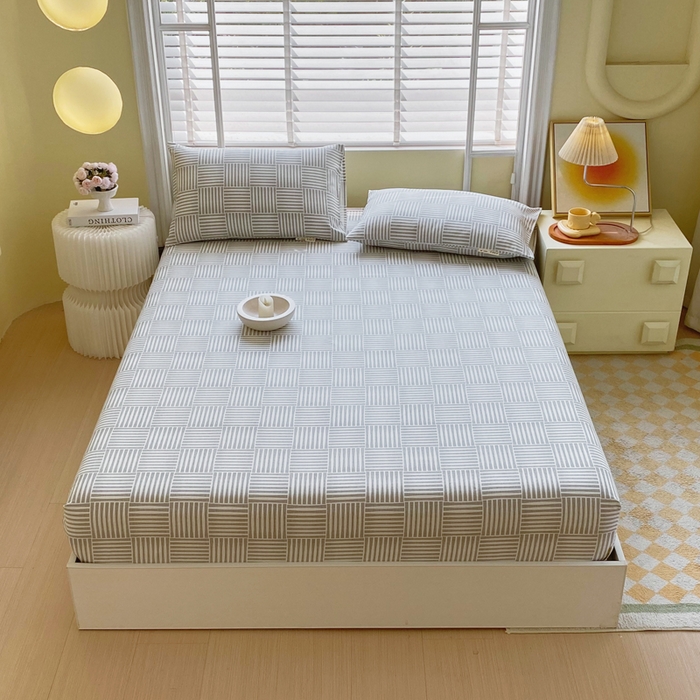 91家纺网 家纺一手货源 找家纺 金鑫汇家纺 2025新款A类全棉老粗布床单床笠 休闲时光