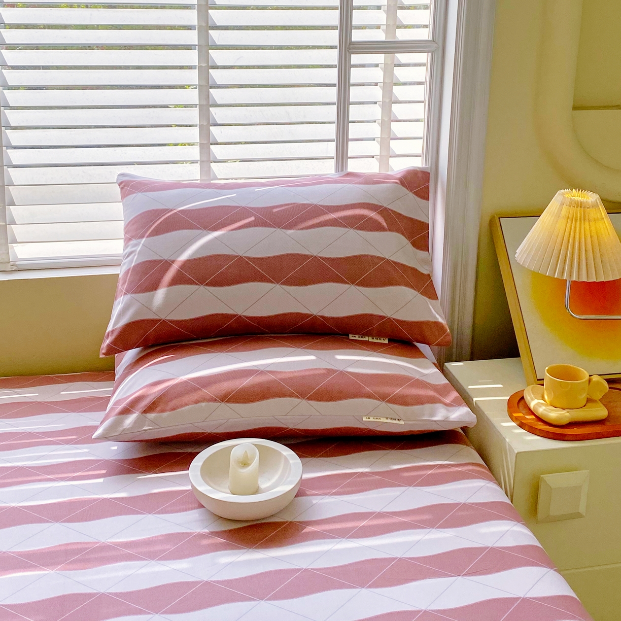 91家纺网 家纺一手货源 找家纺 金鑫汇家纺 2025新款A类全棉老粗布床单床笠 雅致