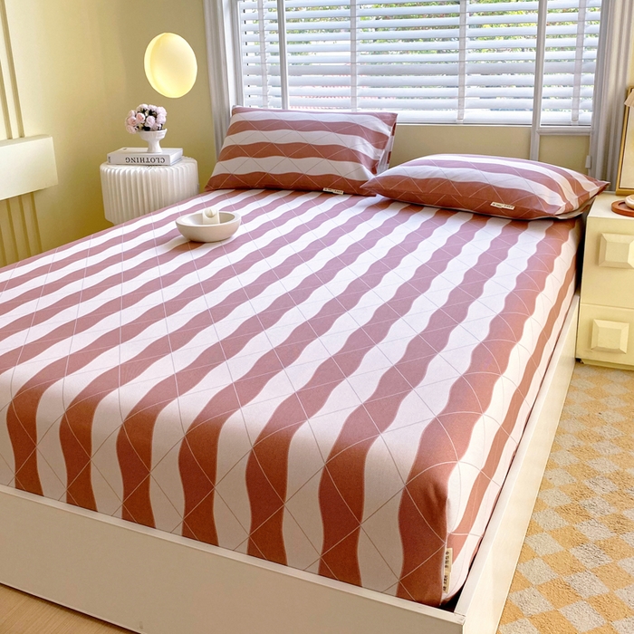 91家纺网 家纺一手货源 找家纺 金鑫汇家纺 2025新款A类全棉老粗布床单床笠 雅致