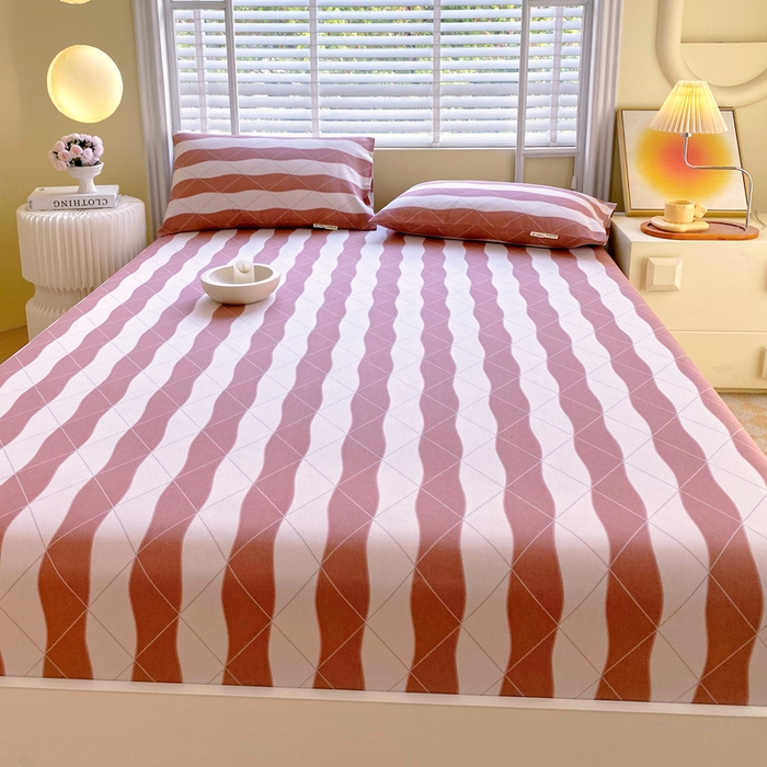 91家纺网 家纺一手货源 找家纺 金鑫汇家纺 2025新款A类全棉老粗布床单床笠 雅致