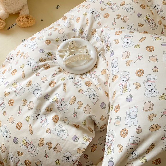 91家纺网 家纺一手货源 找家纺 爱丽丝2025新款全棉卡通印花四件套 厨师小狗