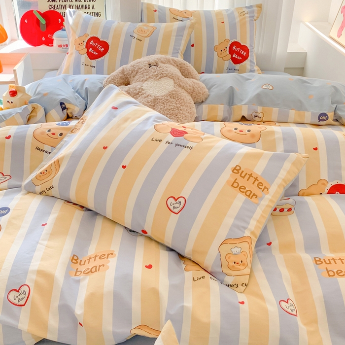 爱丽丝2025新款全棉卡通印花四件套 蛋糕小熊