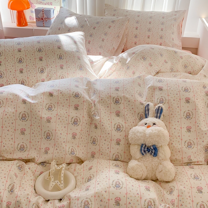 爱丽丝2025新款全棉卡通印花四件套 花花公主