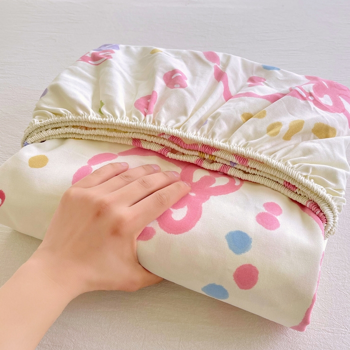 金鑫汇家纺 2025新款A类全棉老粗布床单床笠 老粗布·奇趣小兔