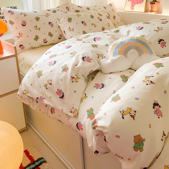 91家纺网 家纺一手货源 找家纺 爱丽丝2025新款全棉卡通印花四件套 童梦园