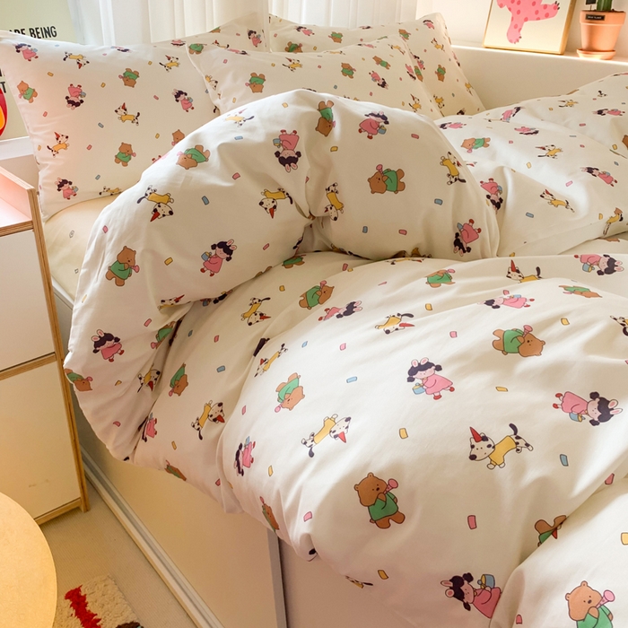 91家纺网 家纺一手货源 找家纺 爱丽丝2025新款全棉卡通印花四件套 童梦园