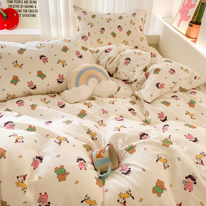 91家纺网 家纺一手货源 找家纺 爱丽丝2025新款全棉卡通印花四件套 童梦园