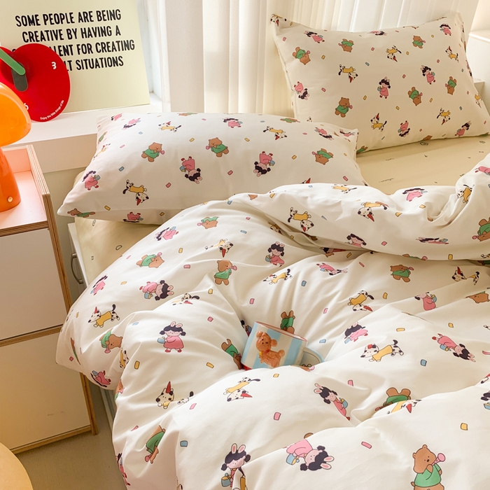 91家纺网 家纺一手货源 找家纺 爱丽丝2025新款全棉卡通印花四件套 童梦园