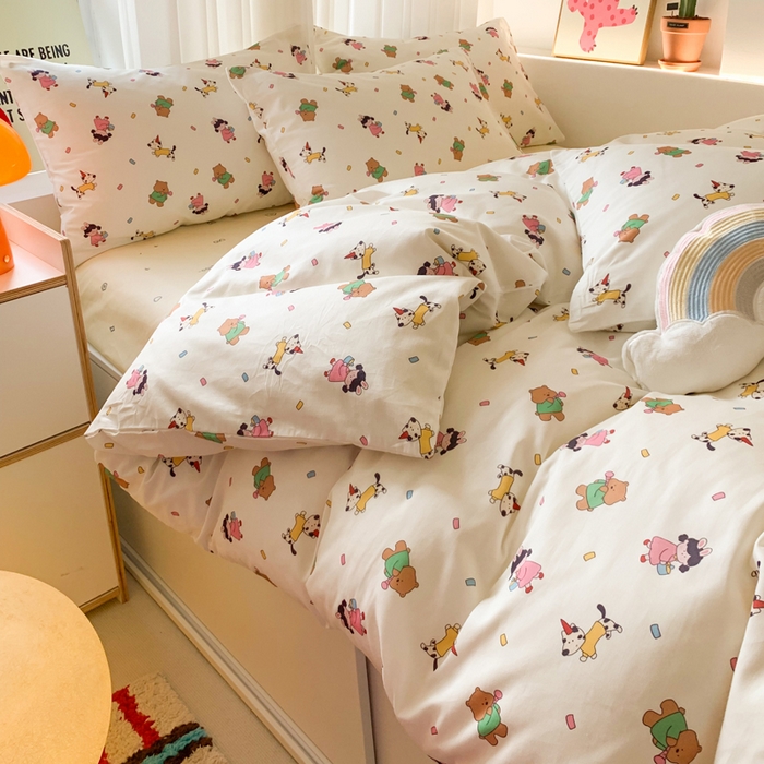 91家纺网 家纺一手货源 找家纺 爱丽丝2025新款全棉卡通印花四件套 童梦园