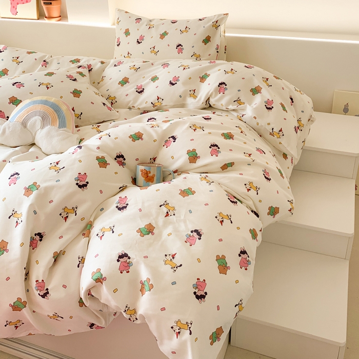 91家纺网 家纺一手货源 找家纺 爱丽丝2025新款全棉卡通印花四件套 童梦园