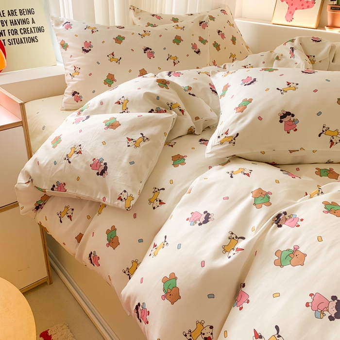 91家纺网 家纺一手货源 找家纺 爱丽丝2025新款全棉卡通印花四件套 童梦园