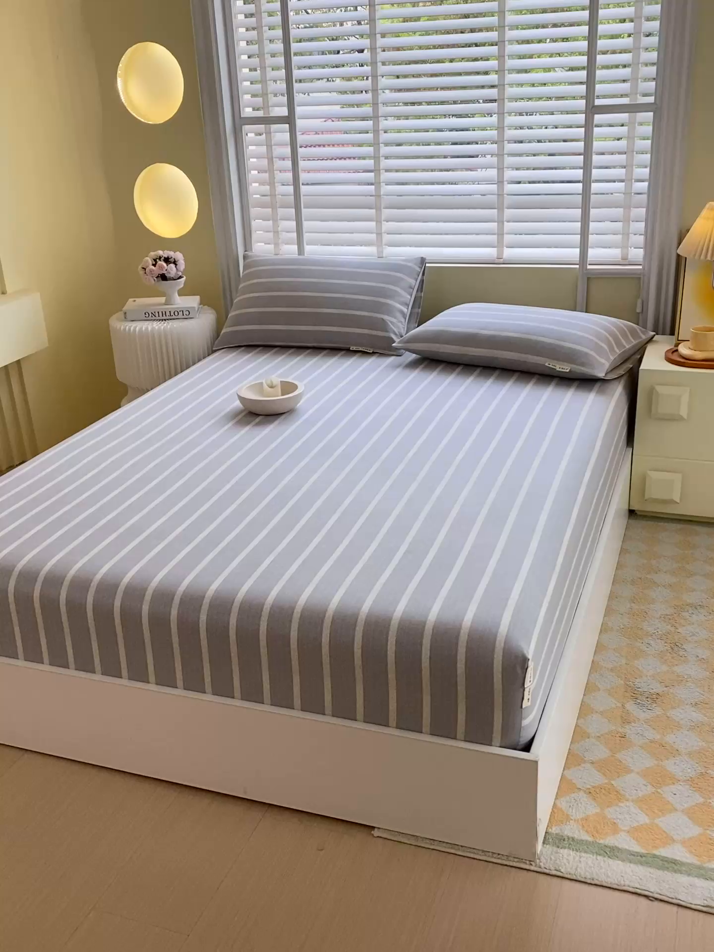 91家纺网 家纺一手货源 找家纺 金鑫汇家纺 2025新款A类全棉老粗布床单床笠 朴素条纹