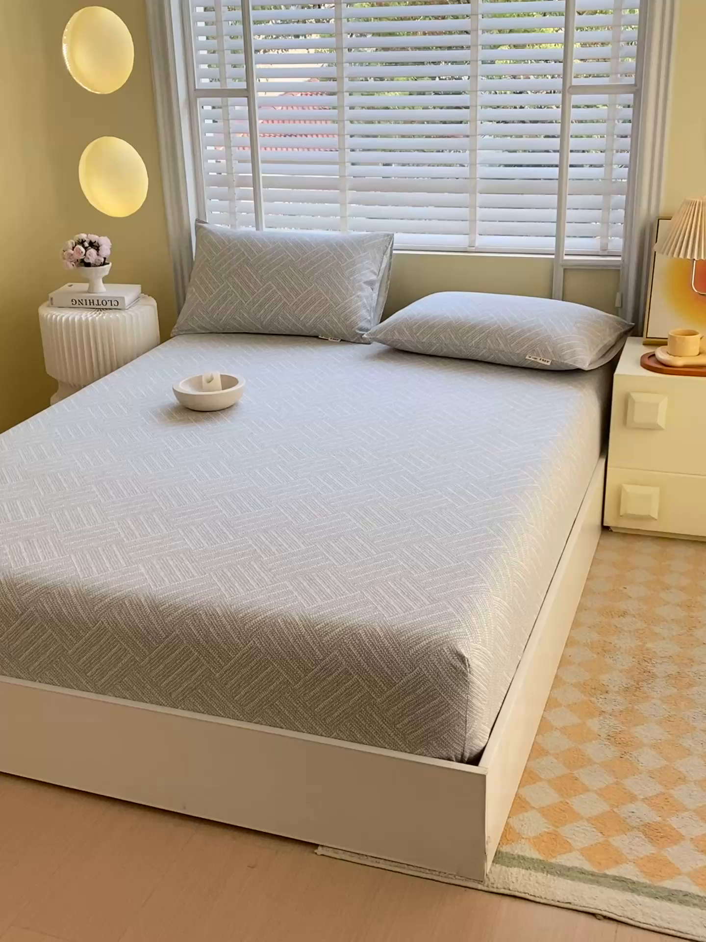 91家纺网 家纺一手货源 找家纺 金鑫汇家纺 2025新款A类全棉老粗布床单床笠 流光灰