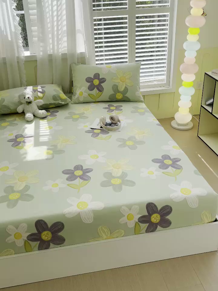 91家纺网 家纺一手货源 找家纺 金鑫汇家纺 2025新款A类全棉老粗布床单床笠 老粗布·五彩缤纷