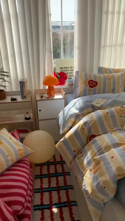 91家纺网 家纺一手货源 找家纺 爱丽丝2025新款全棉卡通印花四件套 蛋糕小熊