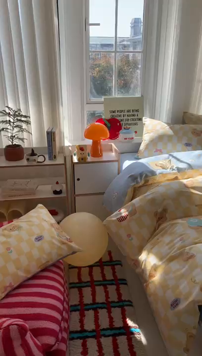 91家纺网 家纺一手货源 找家纺 爱丽丝2025新款全棉卡通印花四件套 曲奇熊