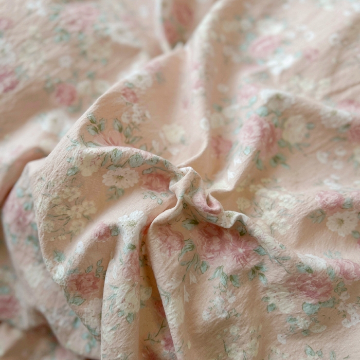 91家纺网 家纺一手货源 找家纺 繁花家居 2025春夏新款学生季韩式云感针织棉大花边木耳边四件套 秋日恋歌