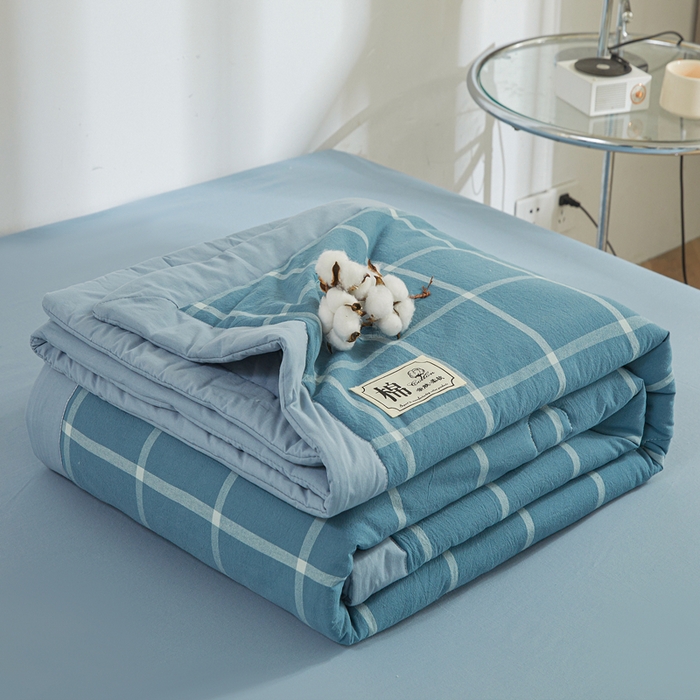 91家纺网 家纺一手货源 找家纺 晓时候 2025春夏新款水洗棉夏被新疆棉花被填充100%纯棉全棉夏凉被空调被单夏被 马卡龙