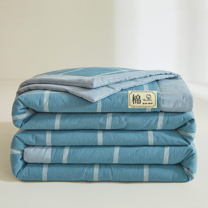 91家纺网 家纺一手货源 找家纺 晓时候 2025春夏新款水洗棉夏被新疆棉花被填充100%纯棉全棉夏凉被空调被单夏被 马卡龙