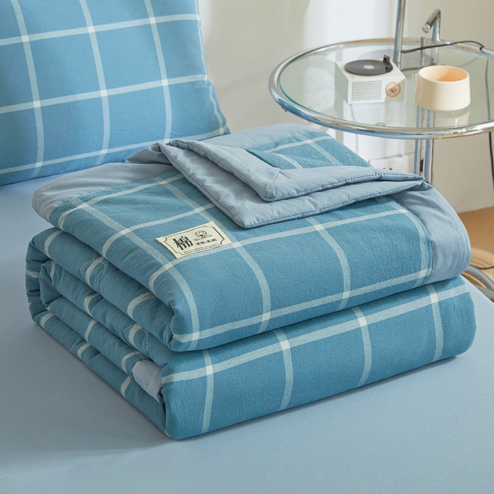 91家纺网 家纺一手货源 找家纺 晓时候 2025春夏新款水洗棉夏被新疆棉花被填充100%纯棉全棉夏凉被空调被单夏被 马卡龙